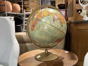 Retro Replogle World Nation Series globe on stand