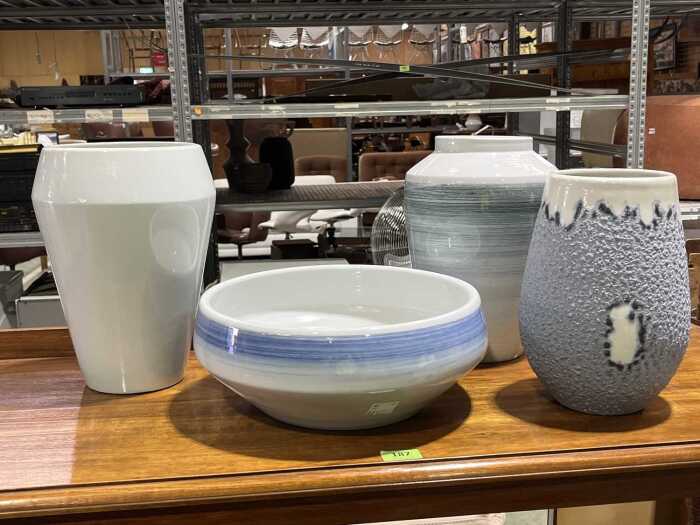 Four modern art ceramic vases