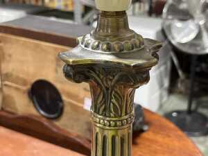 Pair of cast metal neoclassical style table lamps - 4