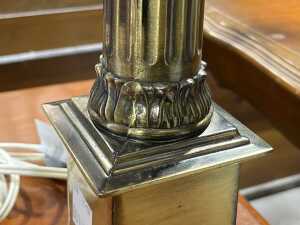 Pair of cast metal neoclassical style table lamps - 5