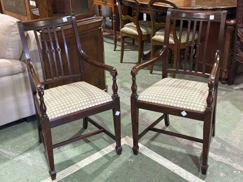Pair of c.1920s period blackwood armchairs
