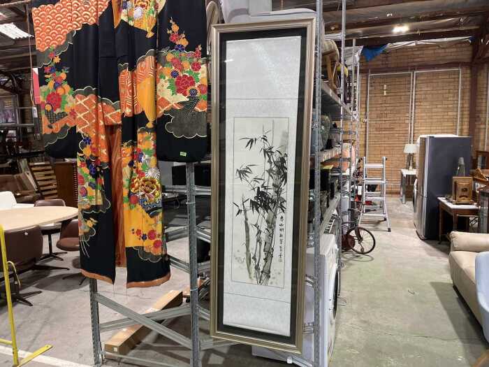 Yang Qunsheng, bamboo, 2013. Chinese silk scroll with ink wash painting