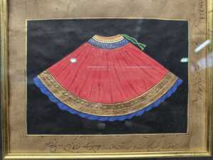 Framed diptych of Jaipuri miniature paintings of traditional garments - 4