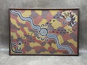 Indigenous acrylic painting on canvas
