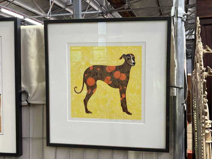 Gwen Scott, Sevilla Souvenir Dog, 2014, 10/12. Linocut print on paper
