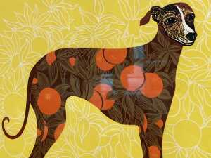 Gwen Scott, Sevilla Souvenir Dog, 2014, 10/12. Linocut print on paper - 2