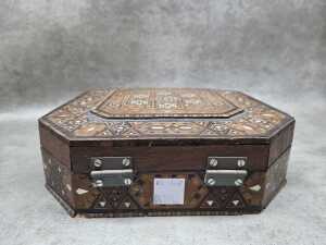 Persian Khatam Kari inlaid timber box - 5