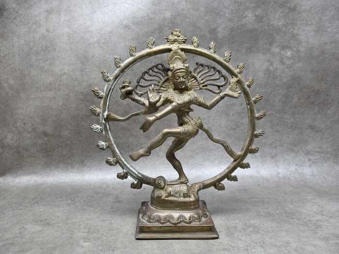 Cast brass statue of Shiva Nataraja, the Hindu Lord of Dance