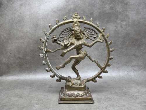 Cast brass statue of Shiva Nataraja, the Hindu Lord of Dance