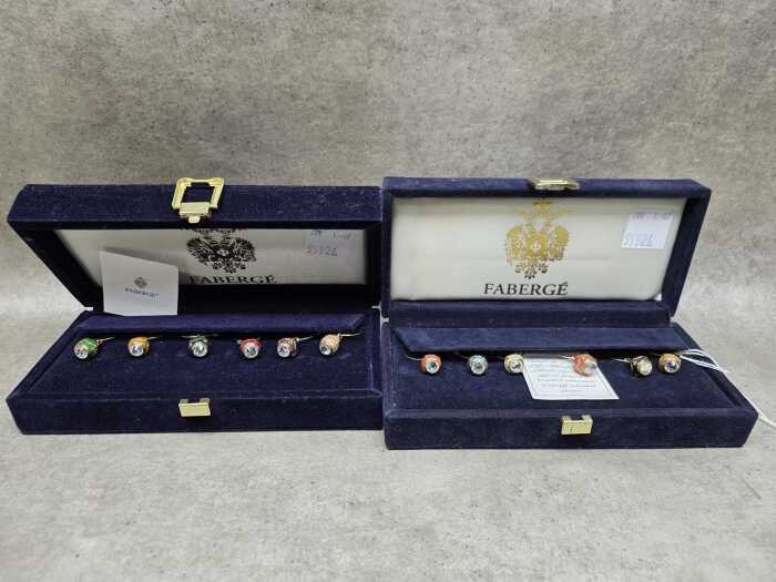 Faberge set of 12 wine glass charms