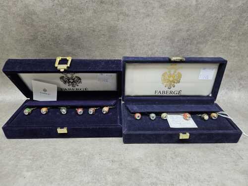 Faberge set of 12 wine glass charms