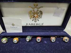 Faberge set of 12 wine glass charms - 2