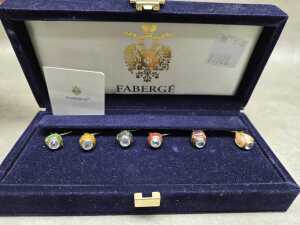 Faberge set of 12 wine glass charms - 3