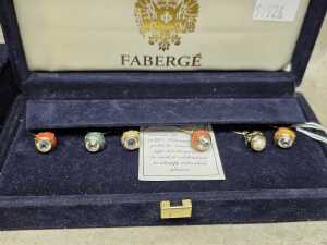 Faberge set of 12 wine glass charms - 7