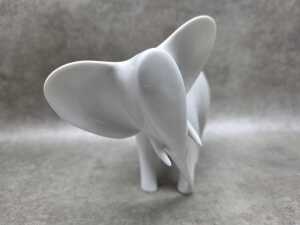 Mid-century Royal Dux white porcelain elephant figure - 2