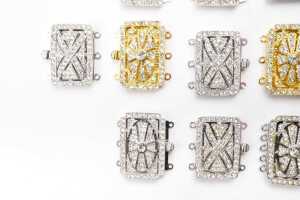 Thirteen multi strand clasps in sterling silver - 3