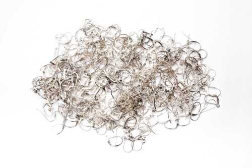 A large collection of earring findings in sterling silver