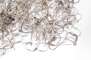 A large collection of earring findings in sterling silver - 2