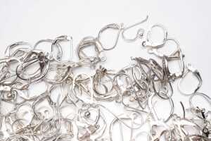 A large collection of earring findings in sterling silver - 4