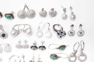 A large collection of earrings in sterling silver - 3
