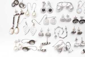 A large collection of earrings in sterling silver - 4