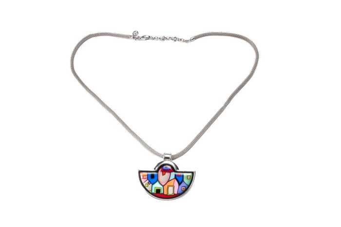 A Freywille "Hommage a Hundertwasser" pendant and necklace
