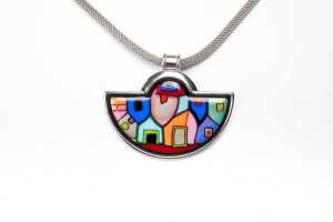 A Freywille "Hommage a Hundertwasser" pendant and necklace - 2
