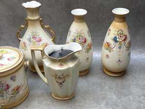 Antique porcelain blush ware with garland decoration - 3