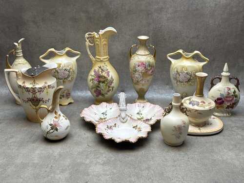 Antique English and Continental porcelain blushware