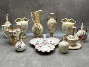 Antique English and Continental porcelain blushware