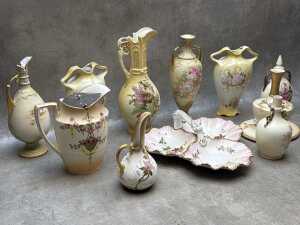 Antique English and Continental porcelain blushware - 3