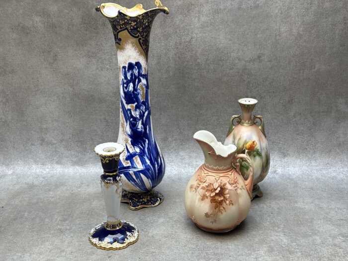 Four pieces of English porcelain, A/F