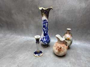 Four pieces of English porcelain, A/F - 3