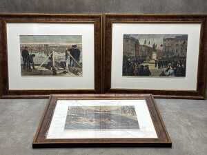Set of three framed prints of New York scenes
