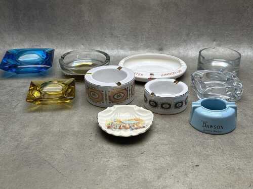 Collection of ashtrays, including Florintine