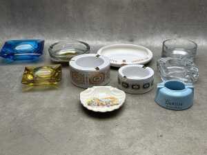 Collection of ashtrays, including Florintine