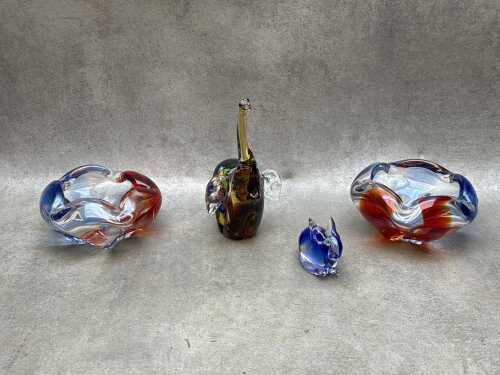 Mid-century glass decorative items
