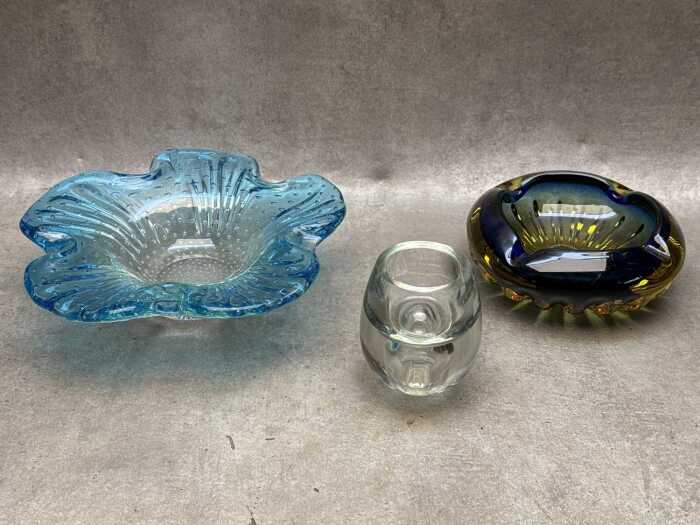 Three art glass pieces