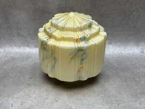 Art Deco cased multicoloured marbled glass light shade