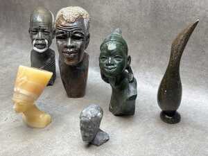 Decorative stone figures, including Shona stone - 3