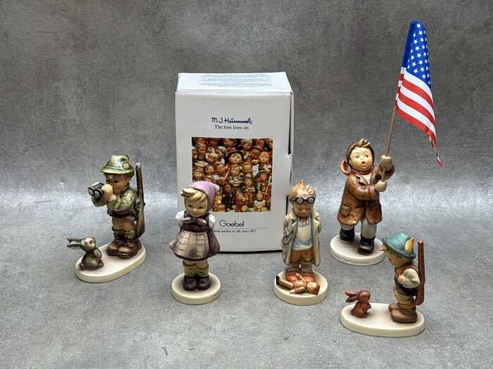 Five Goebel Hummel porcelain figures
