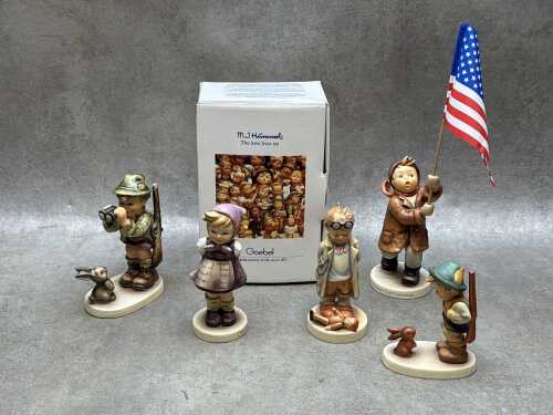 Five Goebel Hummel porcelain figures