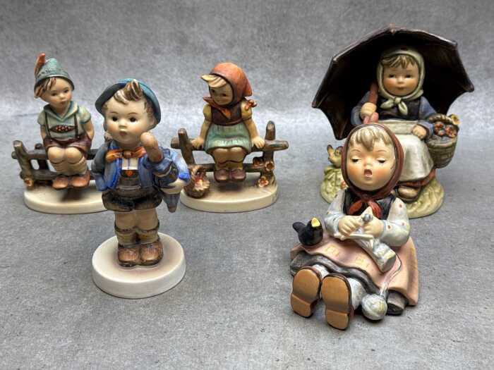 Five Goebel Hummel porcelain figures