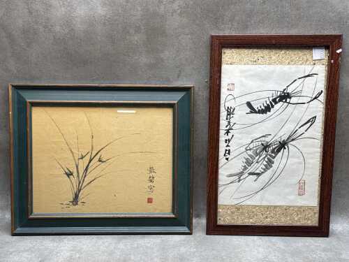 Two Chinese traditional ink paintings