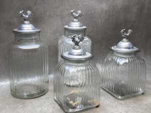Four glass kitchen canisters - 3