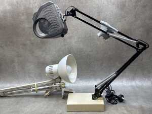 Two retro architects' height adjustable drawing board lamps including Luxo - 3