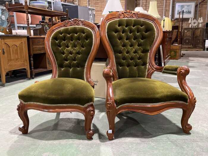 Victorian ladies' and gents' chairs