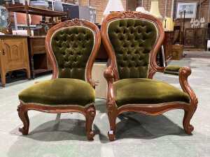 Victorian ladies' and gents' chairs