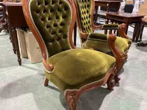 Victorian ladies' and gents' chairs - 2