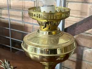 Two kerosene style electric table lamps - 4